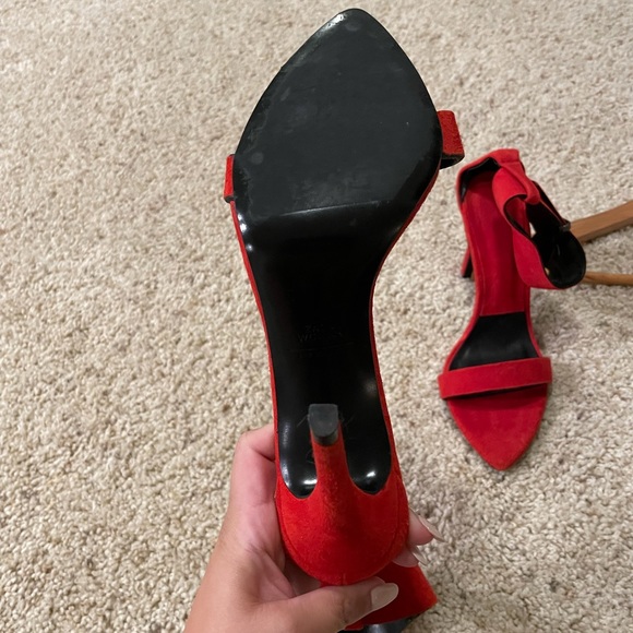 Zara Red Suede Heels - Picture 3 of 6